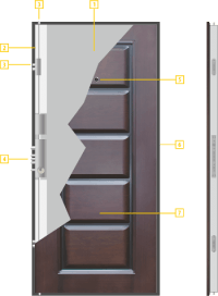 Схема на крило на метална врата серия Комфорт - модел 093-G