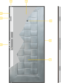 Схема на крило на метална врата серия Комфорт - модел 132-D1