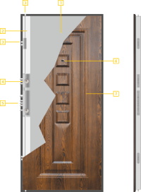 Схема на метална входна врата модел 802-7