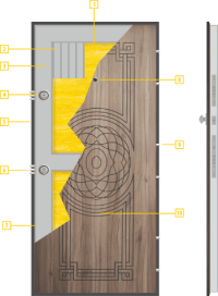Схема на крило блиндирана входна врата T 110