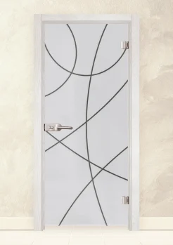 Стъклена интериорна врата Sand 14-12 Снежен Бор