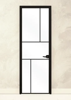 Стъклена врата Lusso L-10 Черен Мат