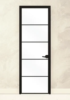 Стъклена врата Lusso L-6 Черен Мат