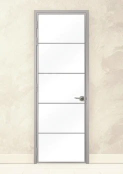 Стъклена врата Lusso L-6 Сив Мат