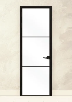 Стъклена врата Lusso L-7 Черен Мат