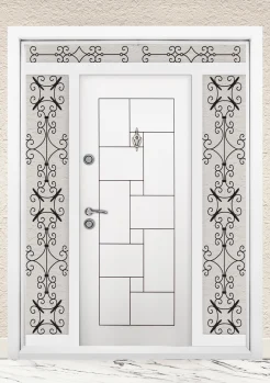 Двукрила входна врата Т-100 цвят Бял