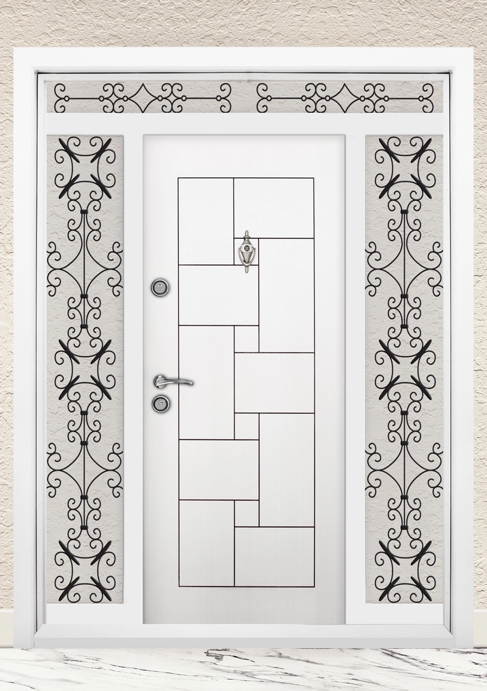 Двукрила входна врата Т-100 цвят Бял