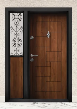 Двукрила входна врата Т-100 цвят Златен дъб