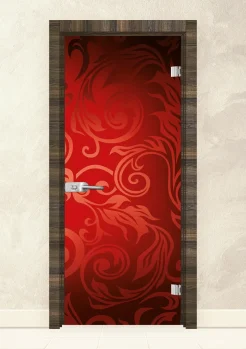 Стъклена интериорна врата Print 13-11 Райски Орех