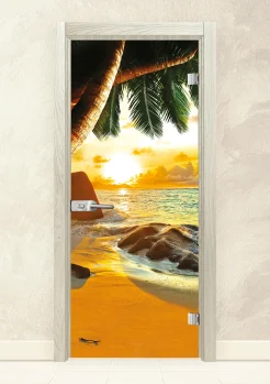 Стъклена интериорна врата Print 13-14 Избелен Дъб