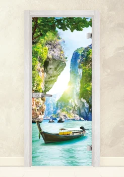 Стъклена интериорна врата Print 13-15 Снежен Бор