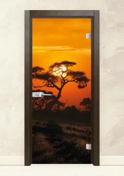 Стъклена интериорна врата Print 13-17 Златен Кестен