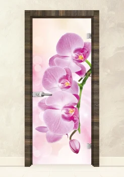 Стъклена интериорна врата Print 13-3 Pink - Райски Орех