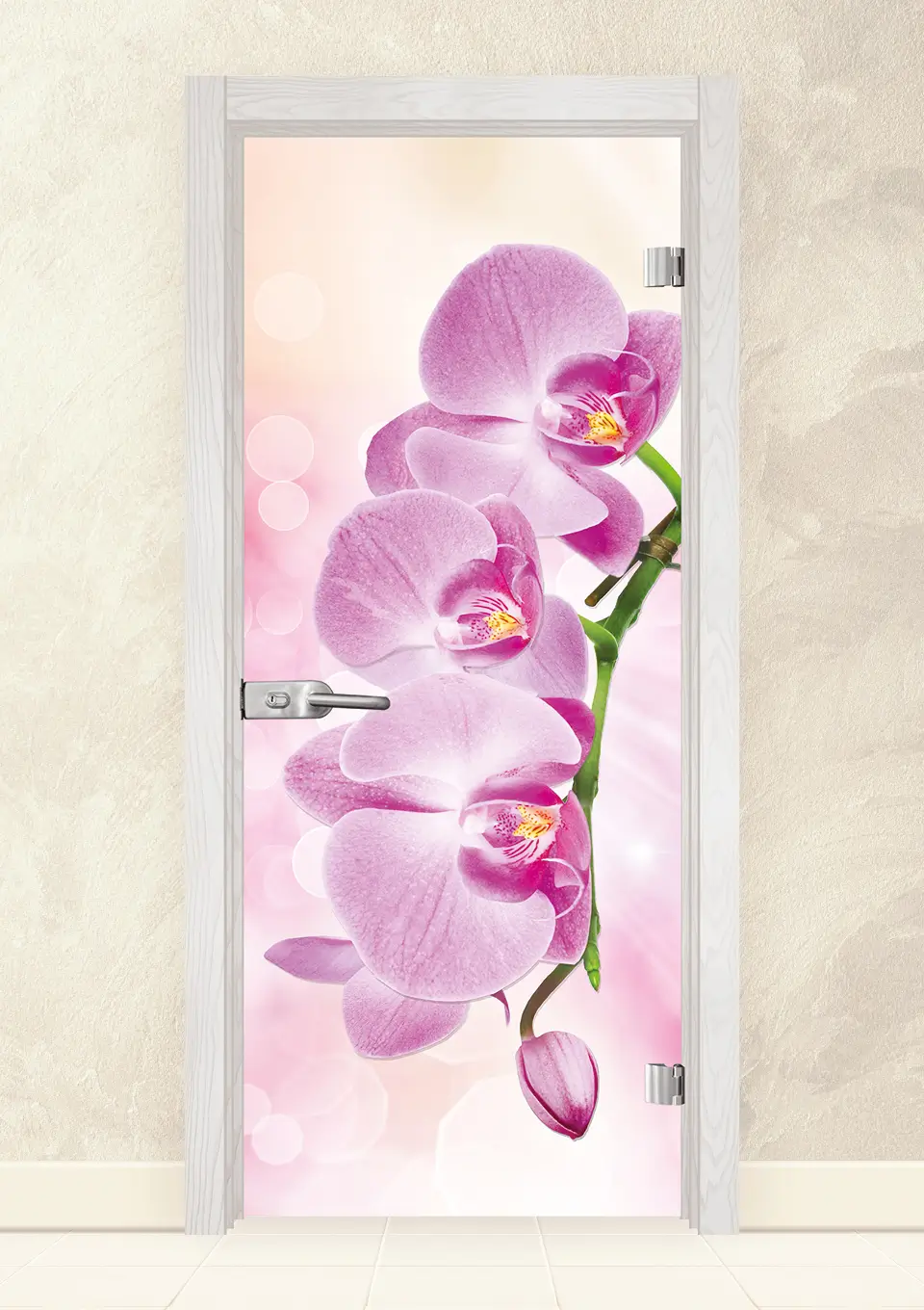 staklena-vrata-print-13-3-pink-snejen-bor Стъклена интериорна врата Print 13-3 Pink- Снежен Бор