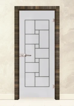 Стъклена интериорна врата Sand 13-7 Райски Орех