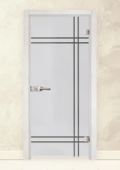 Стъклена интериорна врата Sand 13-8 Снежен Бор