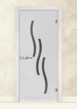 Стъклена интериорна врата Sand 14-2 Снежен Бор