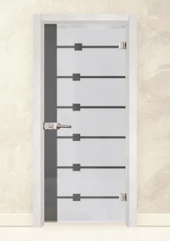 Стъклена интериорна врата Sand 14-5 Снежен Бор