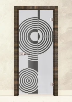 Стъклена интериорна врата Sand 14-6 Райски Орех