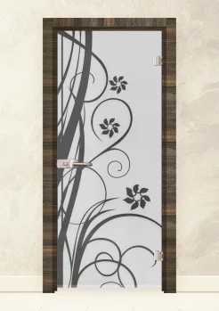 Стъклена интериорна врата Sand 14-7 Райски Орех